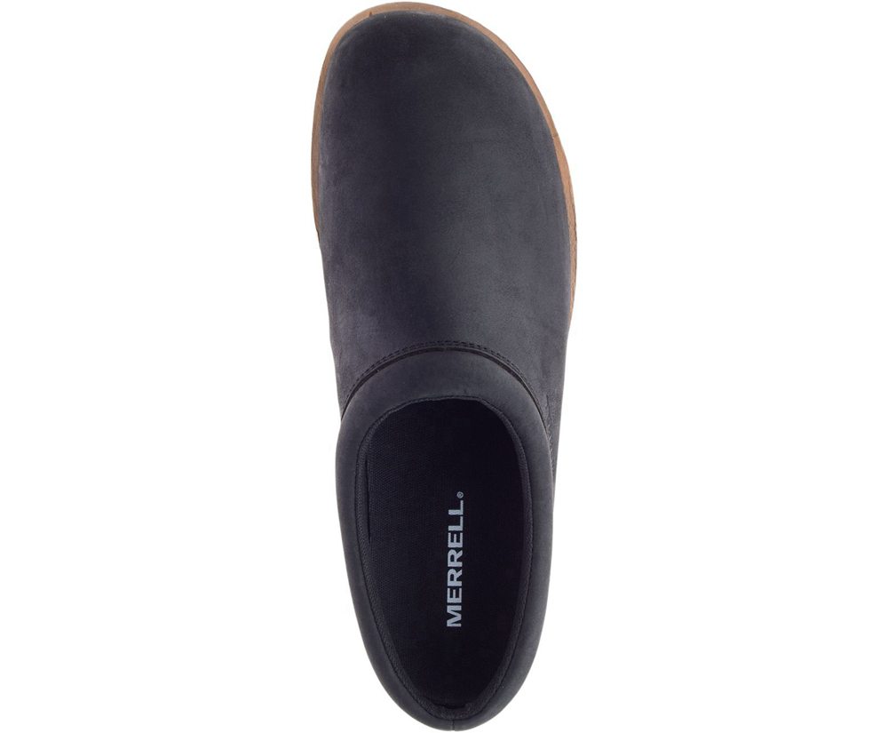 Merrell Slip Ons Black - Juno Clog Leather - Mens 80AOPGDJR
